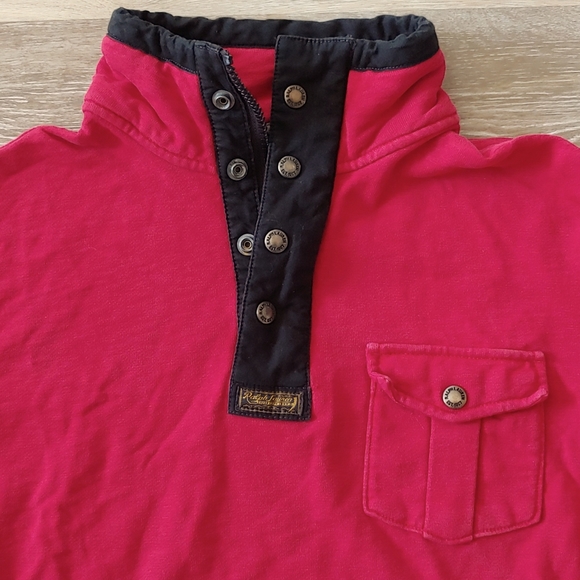 Vintage Polo Ralph Lauren Men's 1/4 Zip Snap Button Pullover Sweater Top Size M - Picture 2 of 6